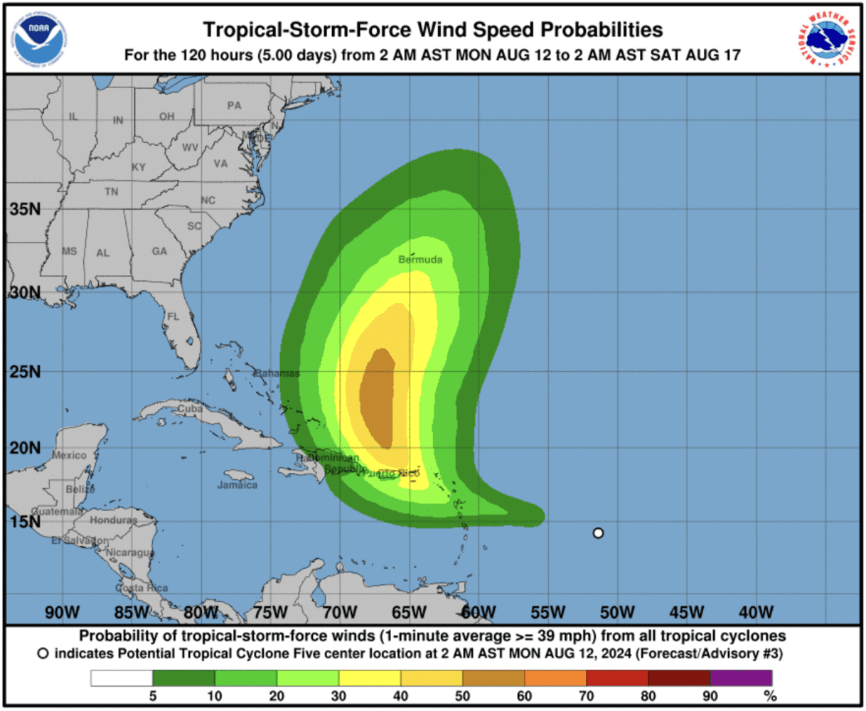 Tropical storm expected to hit Anguilla early Tuesday morning