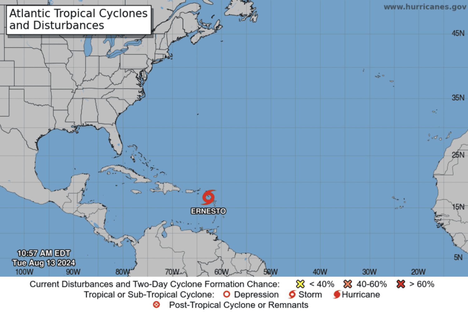 Closures announced as Tropical Storm Ernesto passes Anguilla