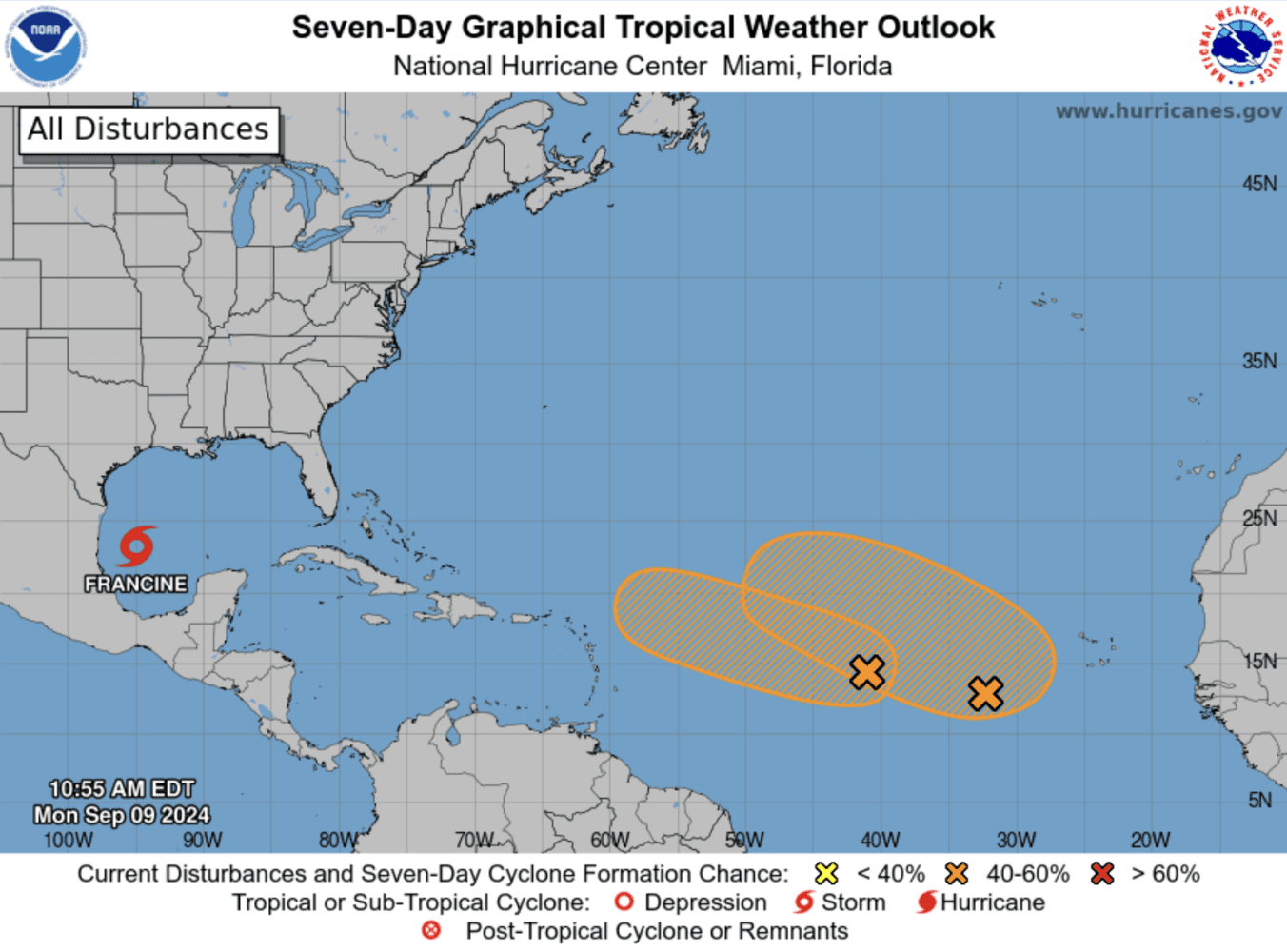 Weather system has 60% chance of turning into a cyclone in 48 hours