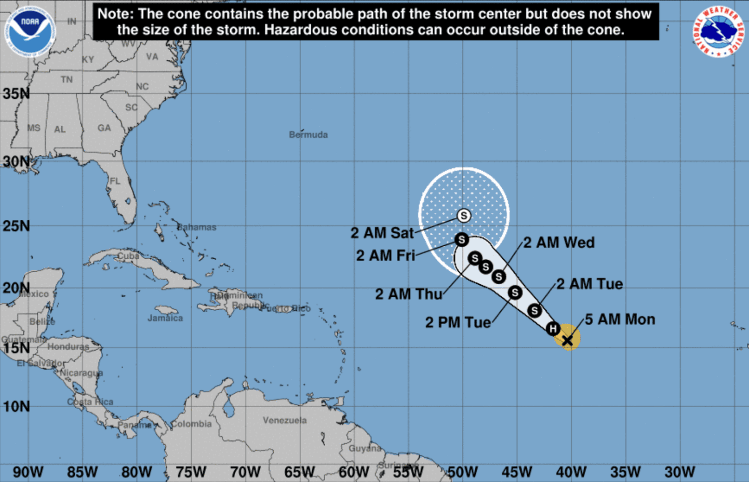 Hurricane Leslie forecast to pass safely away from Anguilla